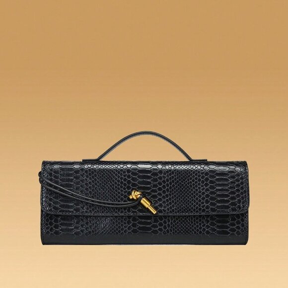 Black Preppy Women's Envelope Handbag - Picture 1 of 8